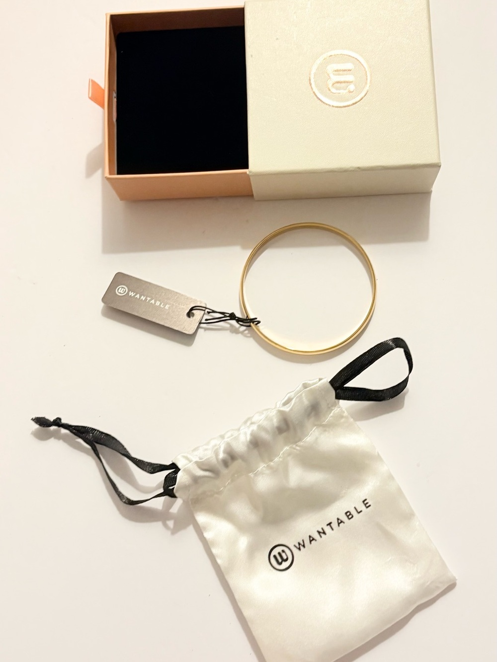 Wantable Gold-Tone Slim Bangle Bracelet